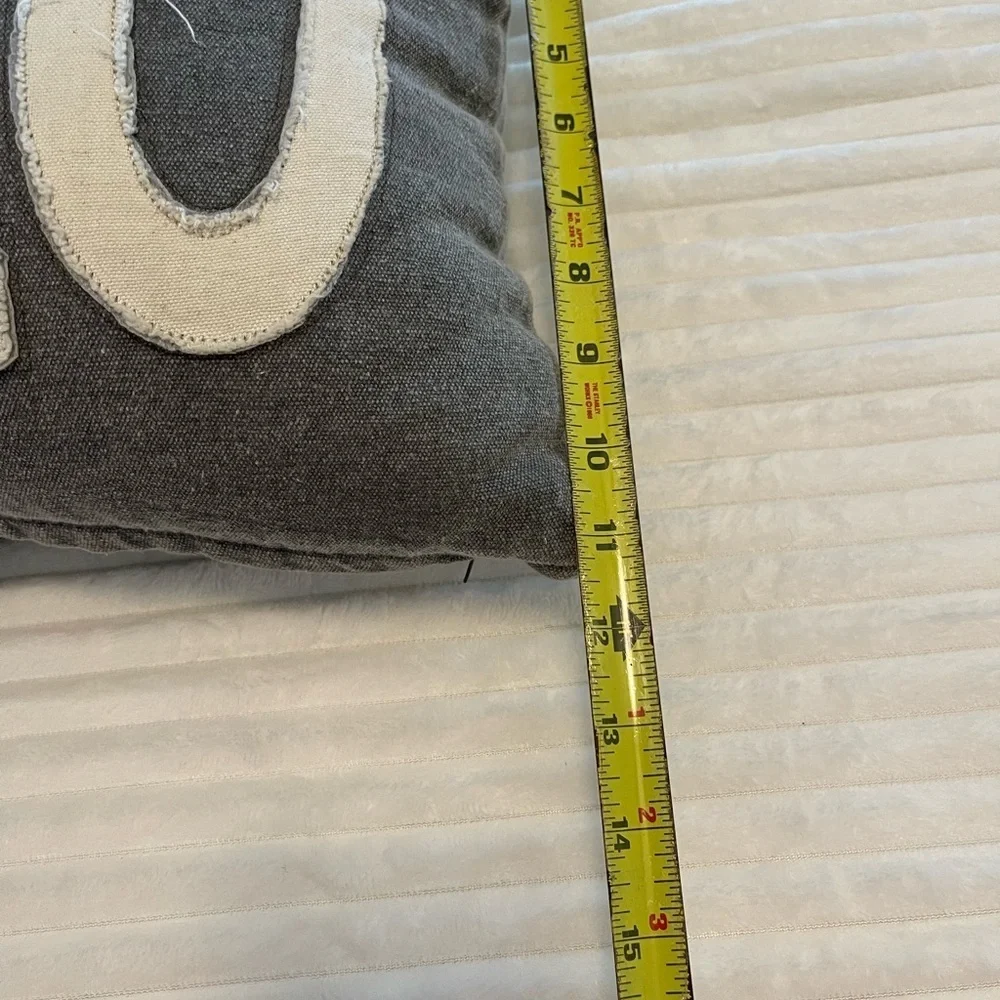 Hello decorative Gray Pillow rectangular cotton 17